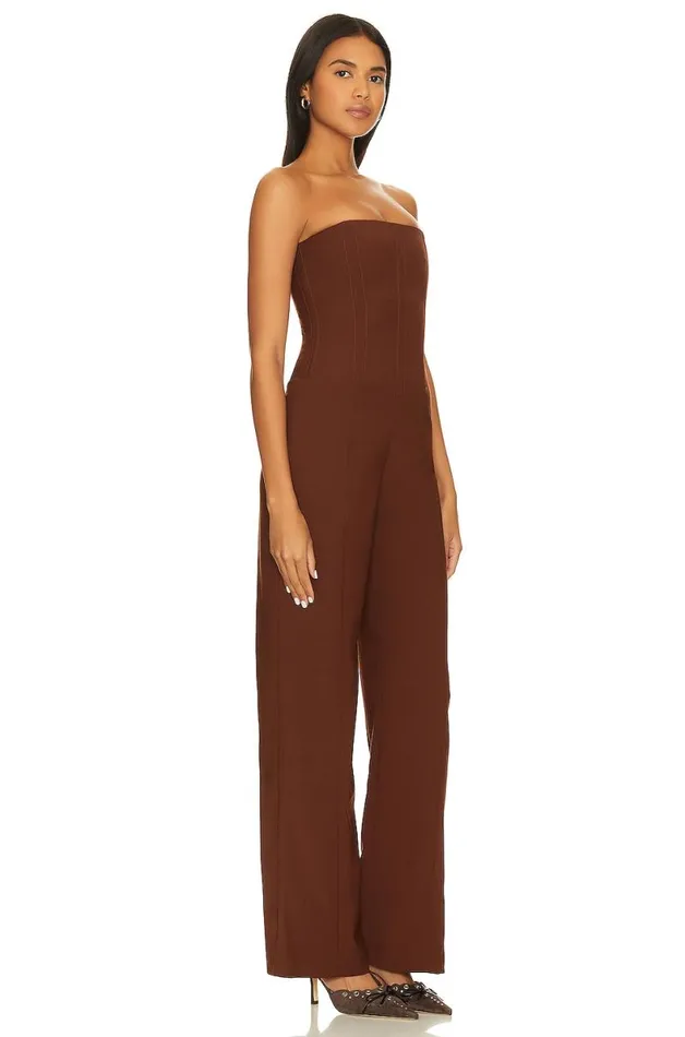 Abby Jumpsuit Chocolate Brown Women Lovers and Friends Jumpsuits