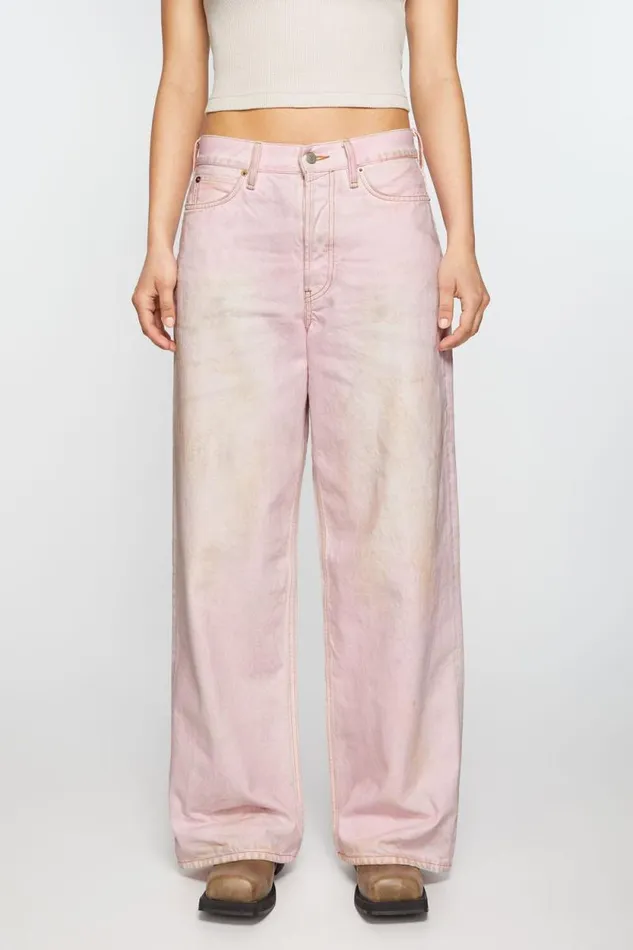 Acne Studios Baggy Fit Jeans 8211 1981F Pale Pink Woman Jeans