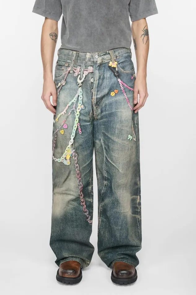Acne Studios Baggy Fit Jeans 8211 1981M Mid Blue Man Jeans