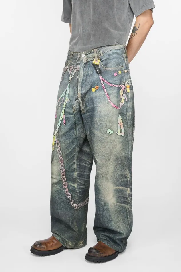 Acne Studios Baggy Fit Jeans 8211 1981M Mid Blue Man Jeans