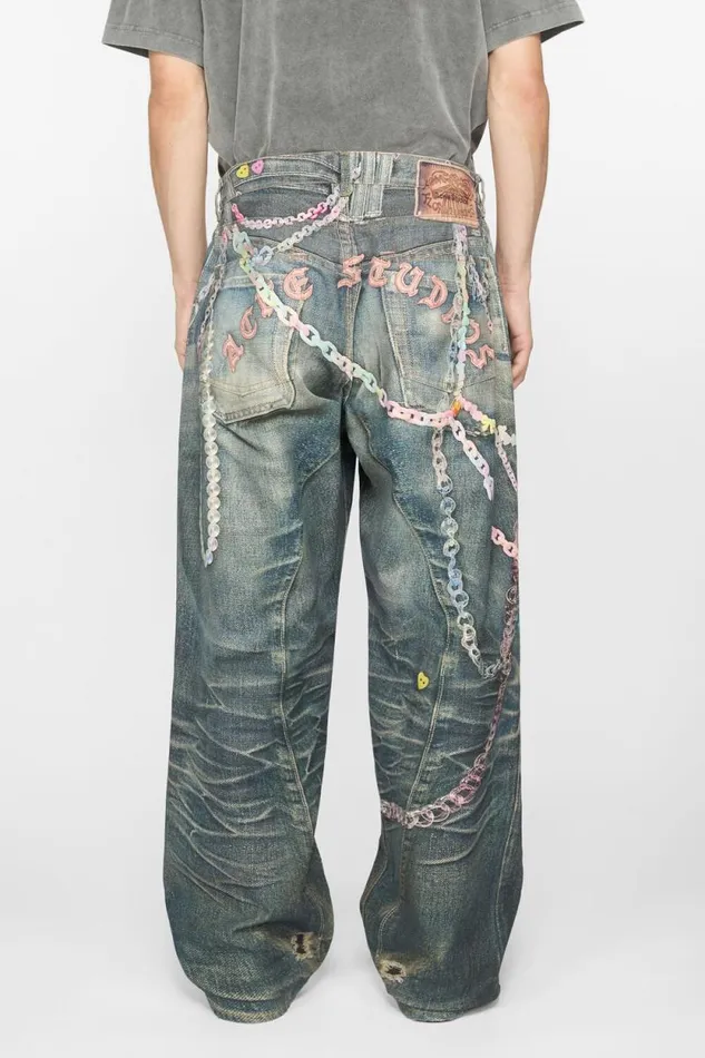 Acne Studios Baggy Fit Jeans 8211 1981M Mid Blue Man Jeans
