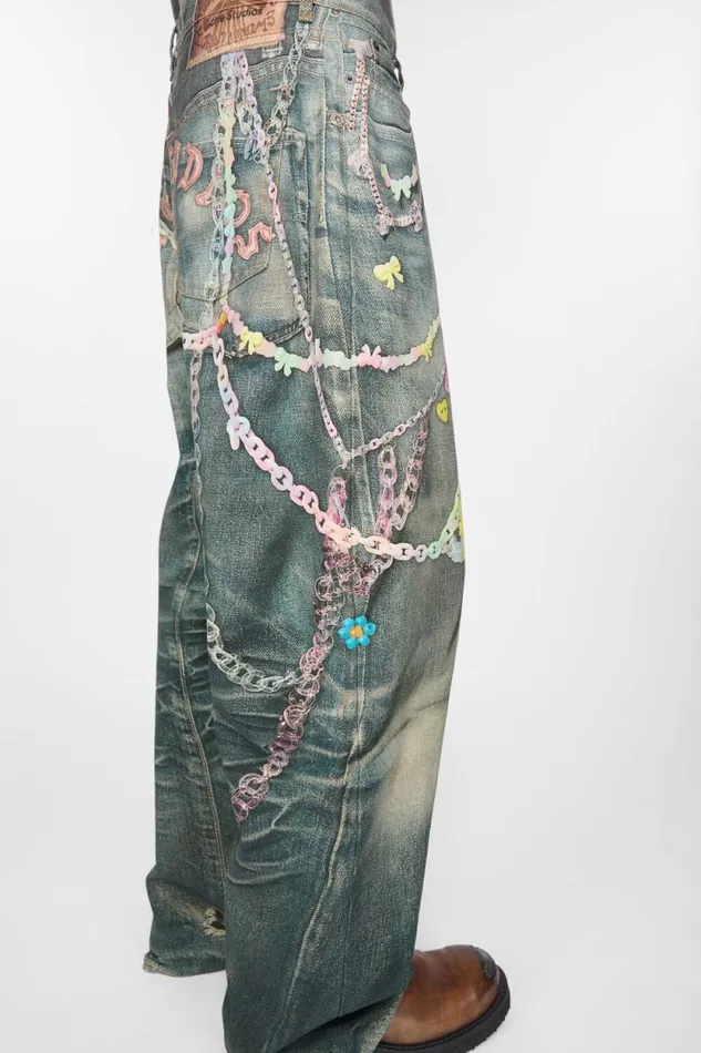 Acne Studios Baggy Fit Jeans 8211 1981M Mid Blue Man Jeans