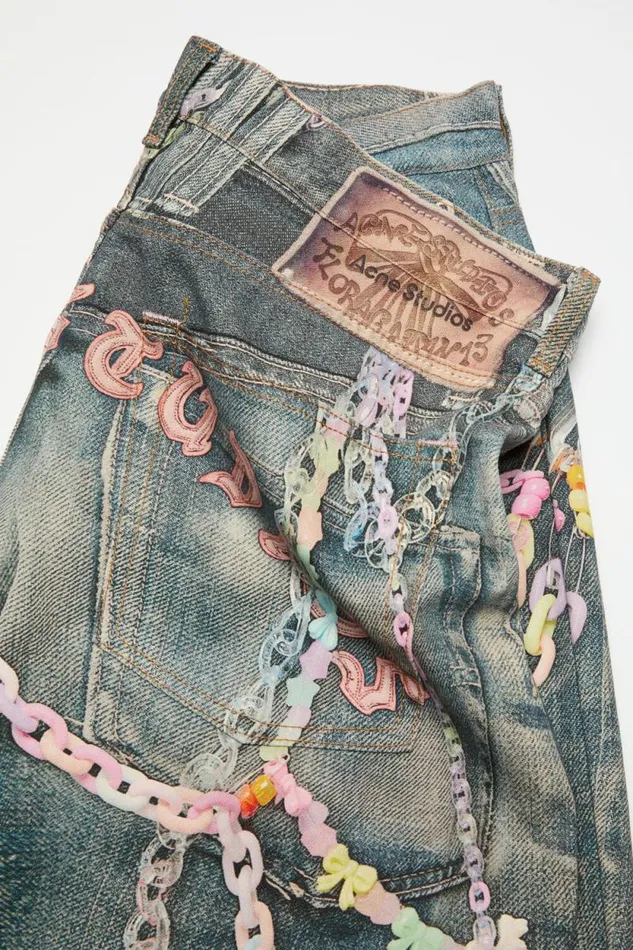 Acne Studios Baggy Fit Jeans 8211 1981M Mid Blue Man Jeans