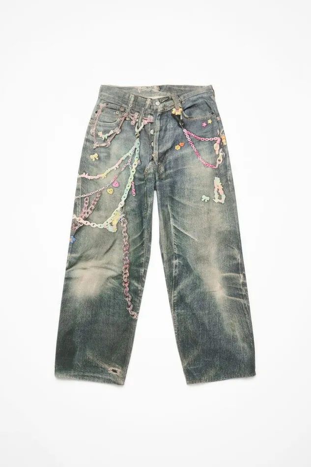 Acne Studios Baggy Fit Jeans 8211 1981M Mid Blue Man Jeans