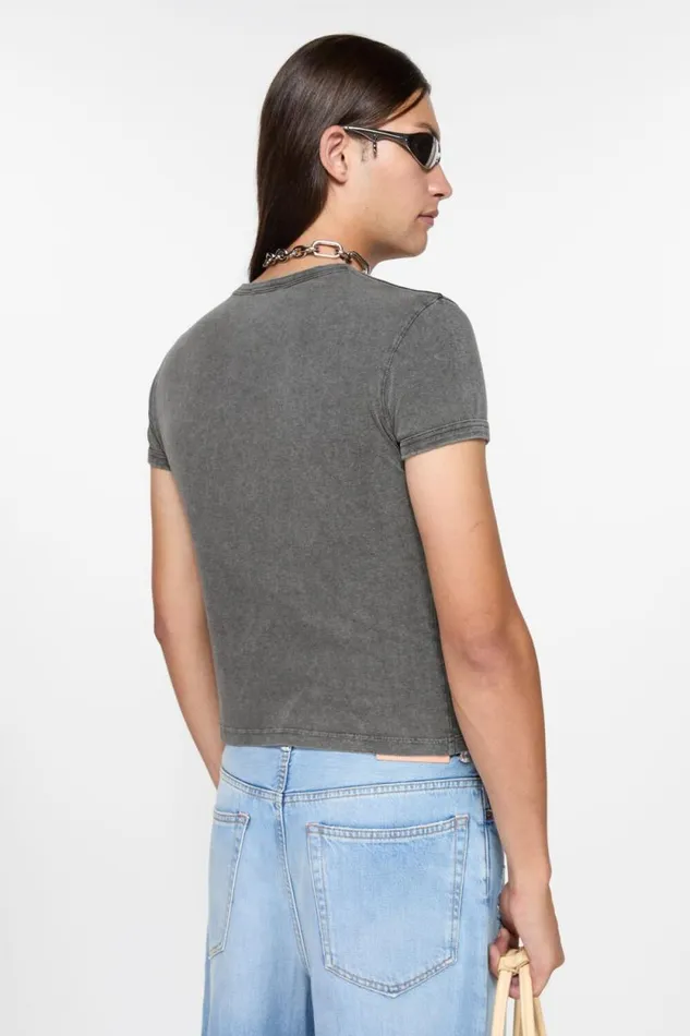 Acne Studios Blurred Logo Tshirt 8211 Fitted Unisex Fit Faded Grey Man Tshirts