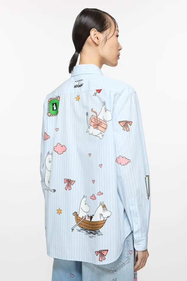 Acne Studios Buttonup Shirt Acne Studios X Moomin Bluewhite Woman Shirts and Blouses