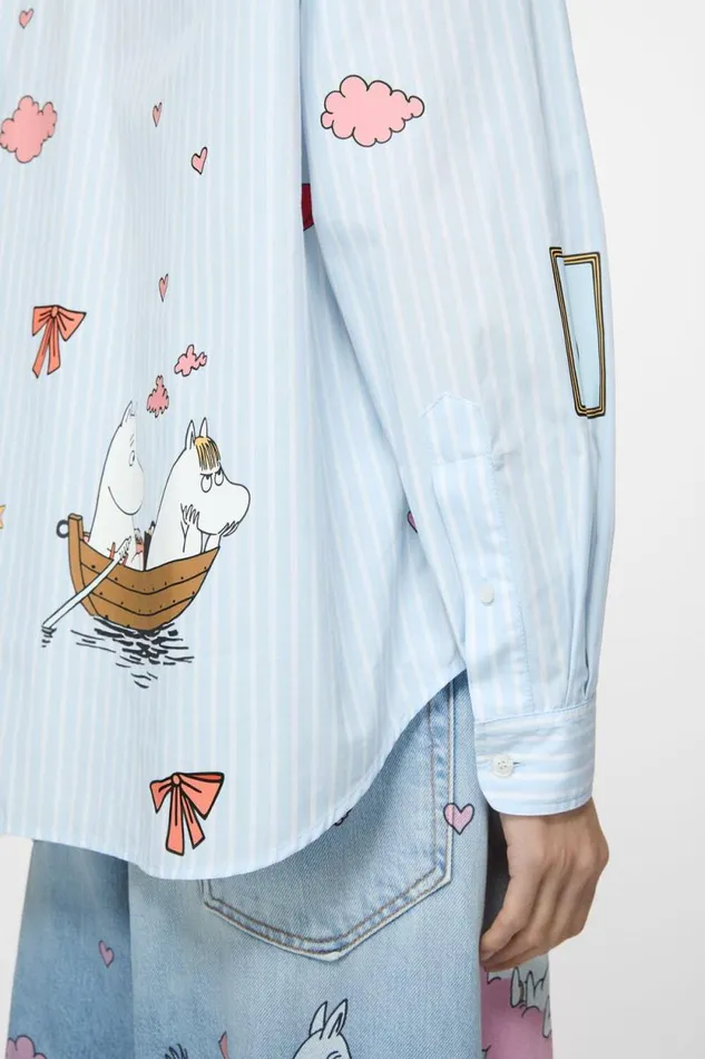 Acne Studios Buttonup Shirt Acne Studios X Moomin Bluewhite Woman Shirts and Blouses