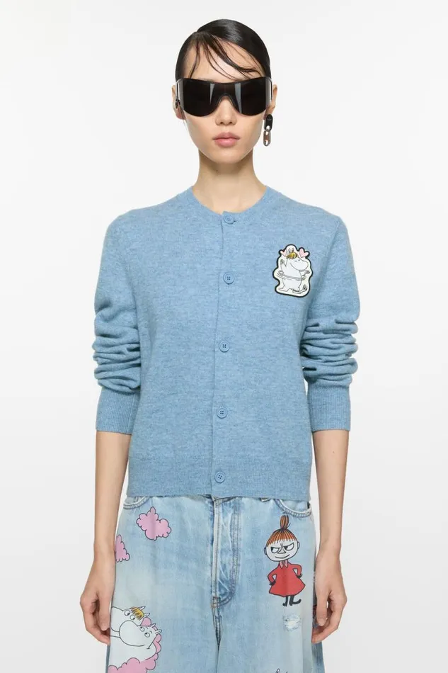 Acne Studios Cadigan Acne Studios X Moomin Steel Blue Woman Knitwear