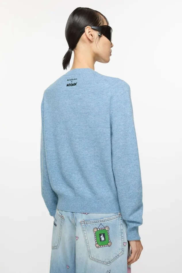 Acne Studios Cadigan Acne Studios X Moomin Steel Blue Woman Knitwear