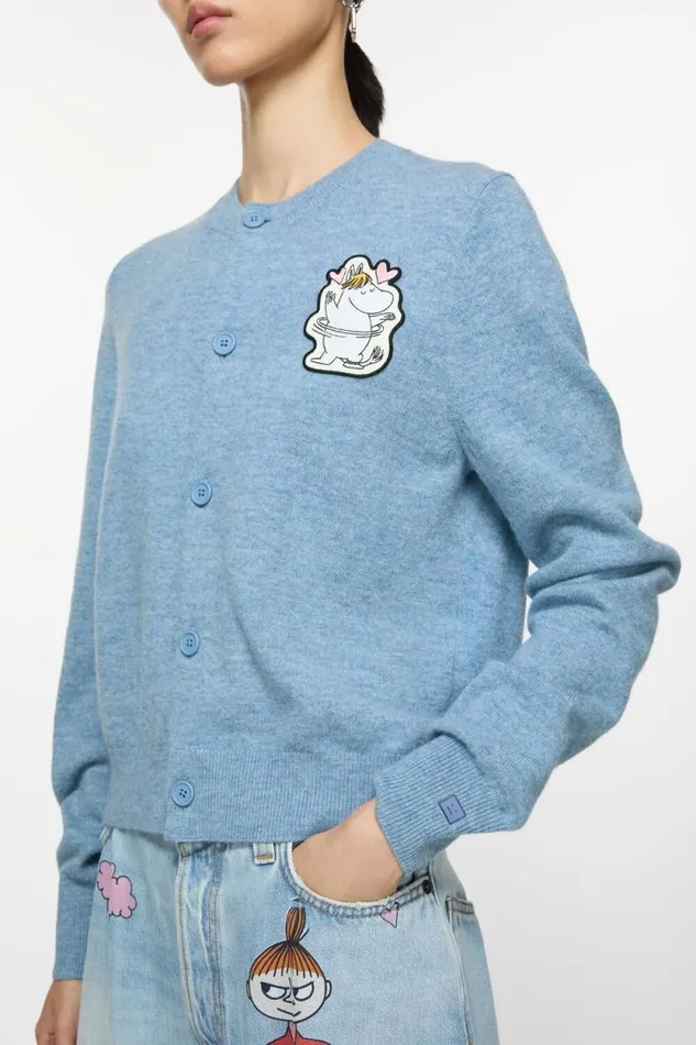 Acne Studios Cadigan Acne Studios X Moomin Steel Blue Woman Knitwear