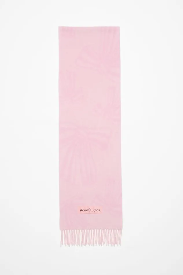 Acne Studios Cashmere Jacquard Scarf Baby Pink Woman Scarves