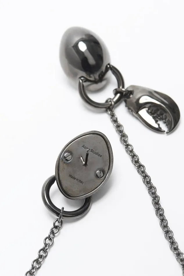 Acne Studios Chain Earrings Black Man Jewellery