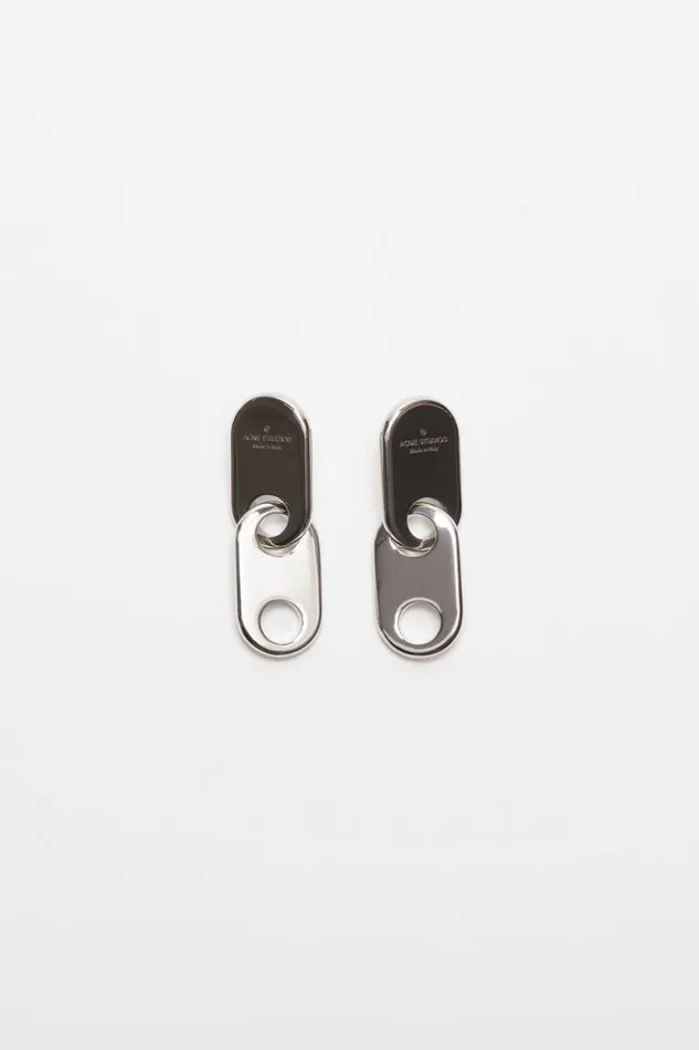 Acne Studios Chain Lock Earring Silver Man Jewellery