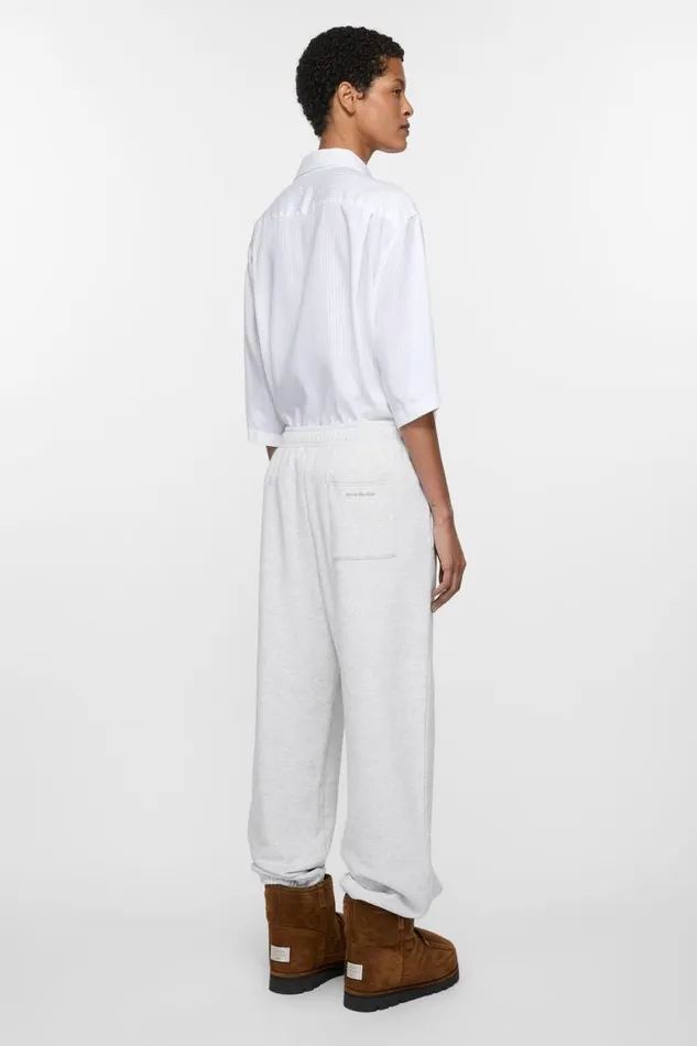 Acne Studios Cotton Sweatpants Pale Grey Melange Woman Trousers