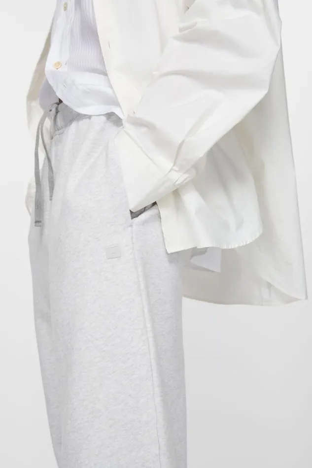 Acne Studios Cotton Sweatpants Pale Grey Melange Woman Trousers