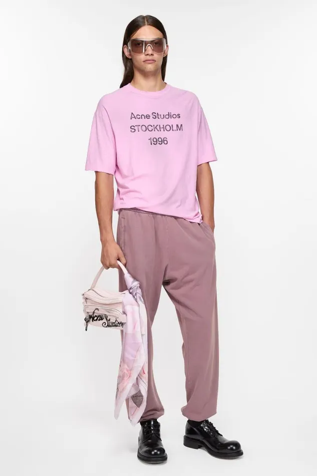 Acne Studios Cotton Sweatpants Plum Purple Man Trousers