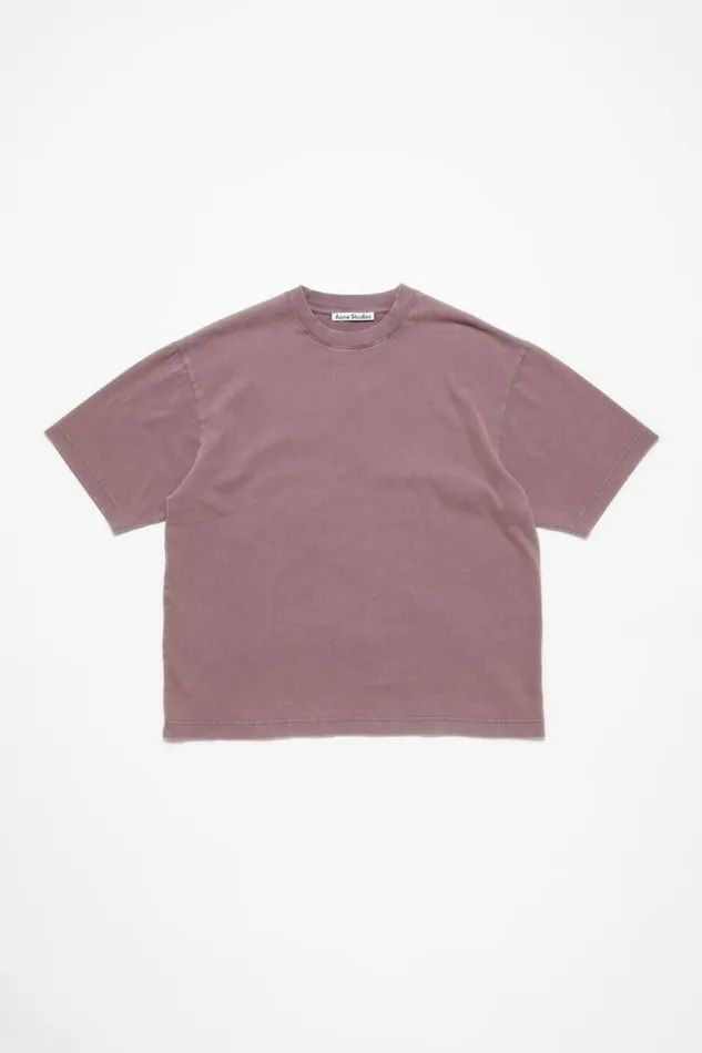 Acne Studios Crew Neck Tshirt 8211 Relaxed Unisex Fit Plum Purple Woman Tshirts