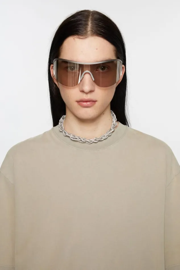 Acne Studios Crystal Cord Necklace Antique Silversilver Man Jewellery