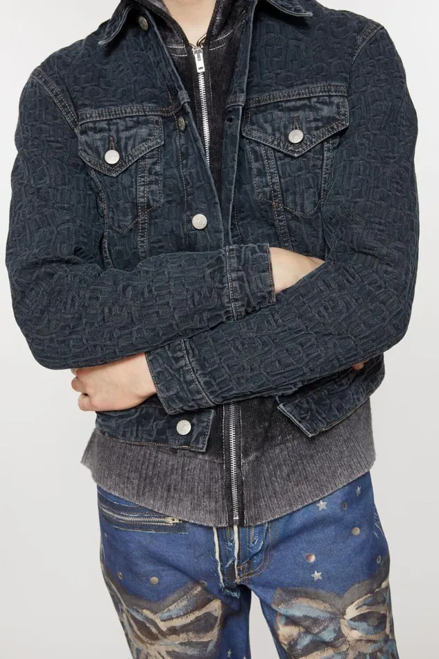 Acne Studios Denim Jacket 8211 Regular Cropped Fit Blueblack Man Outerwear