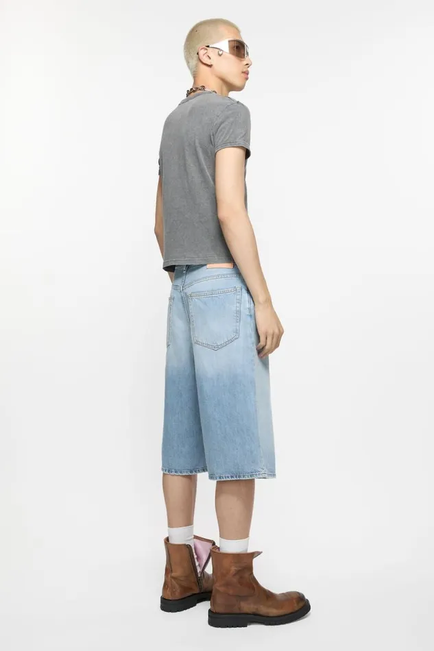 Acne Studios Denim Shorts 8211 Loose Fit Light Blue Man Shorts