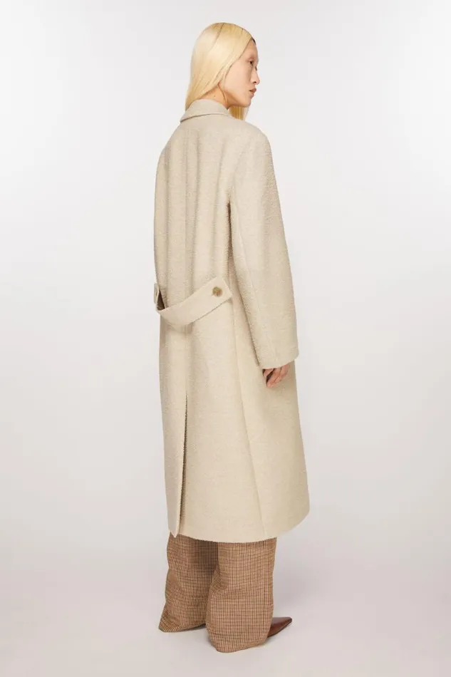 Acne Studios Doublebreasted Wool Coat Warm White Woman Outerwear
