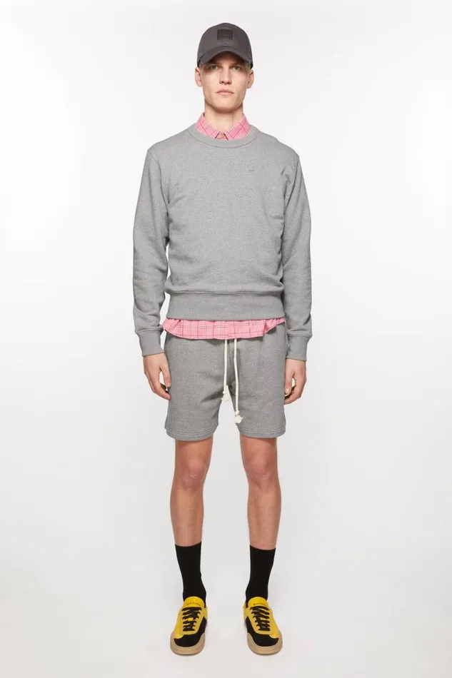 Acne Studios Fleece Shorts Light Grey Melange Man Shorts