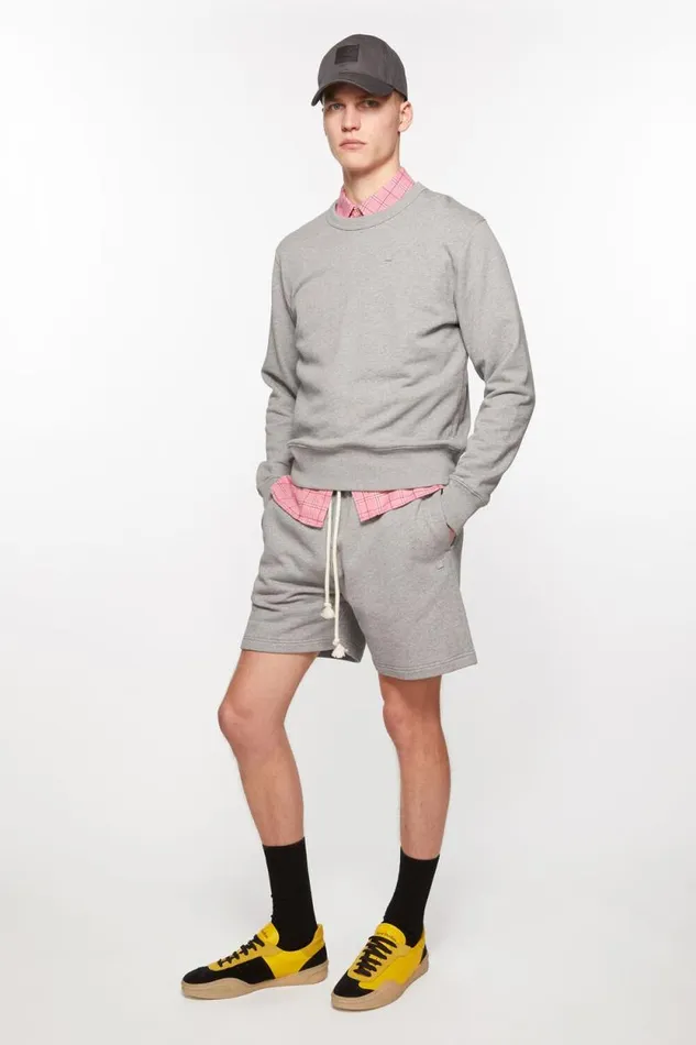 Acne Studios Fleece Shorts Light Grey Melange Man Shorts