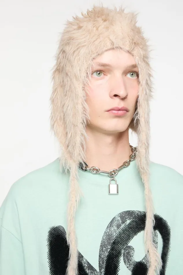 Acne Studios Fluffy Hat Beige Man Hats