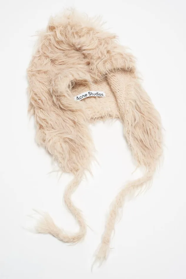 Acne Studios Fluffy Hat Beige Man Hats