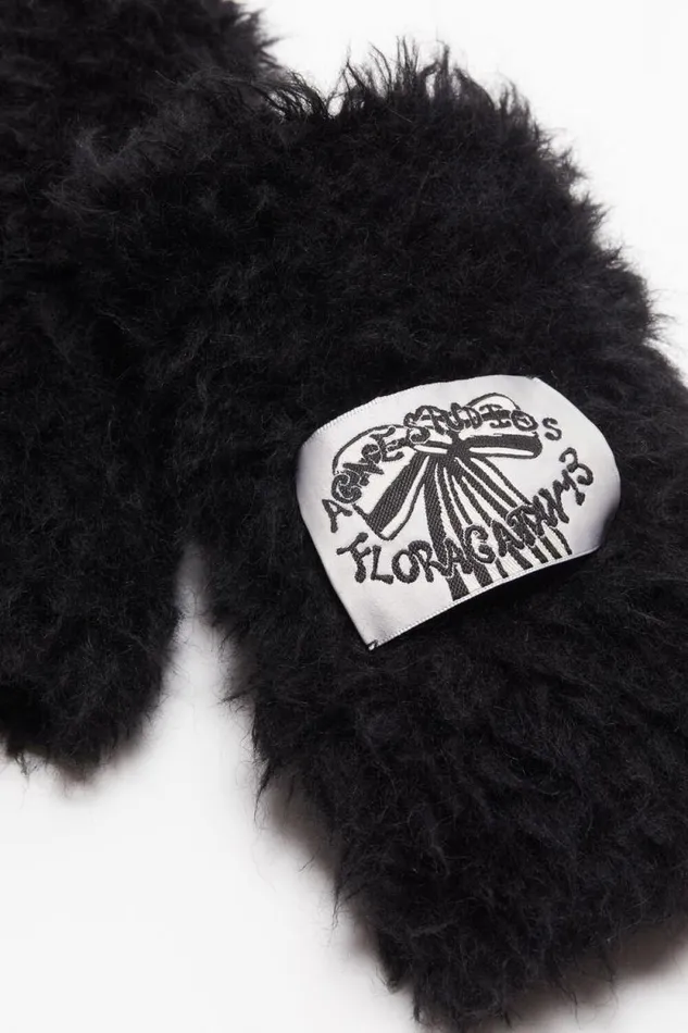 Acne Studios Fluffy Mittens Black Woman Other Accessories