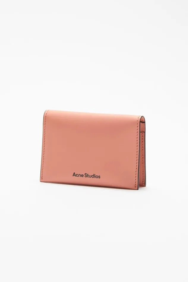 Acne Studios Folded Leather Wallet Salmon Pink Man Small Leather Goods