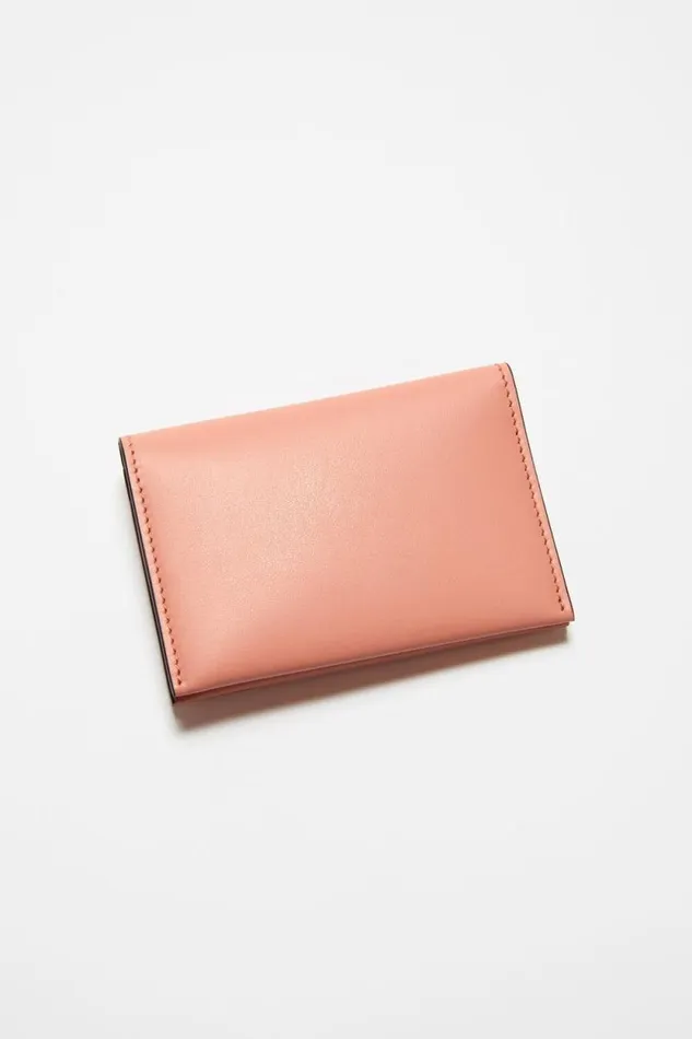 Acne Studios Folded Leather Wallet Salmon Pink Man Small Leather Goods