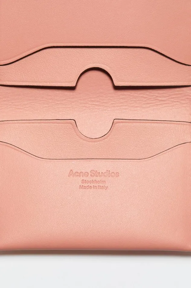 Acne Studios Folded Leather Wallet Salmon Pink Man Small Leather Goods