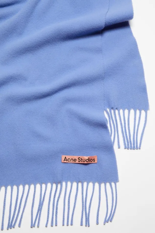 Acne Studios Fringe Wool Scarf 8211 Narrow Sweet Blue Man Scarves