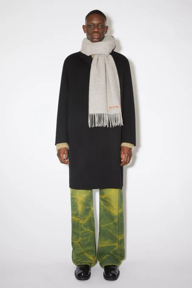 Acne Studios Fringe Wool Scarf 8211 Oversized Light Grey Melange Woman Scarves