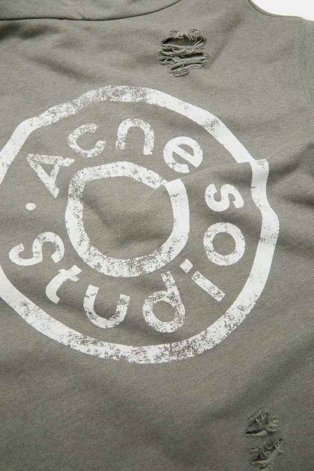 Acne Studios Hooded Zipper Sweater Moss Green Woman Sweatshirts