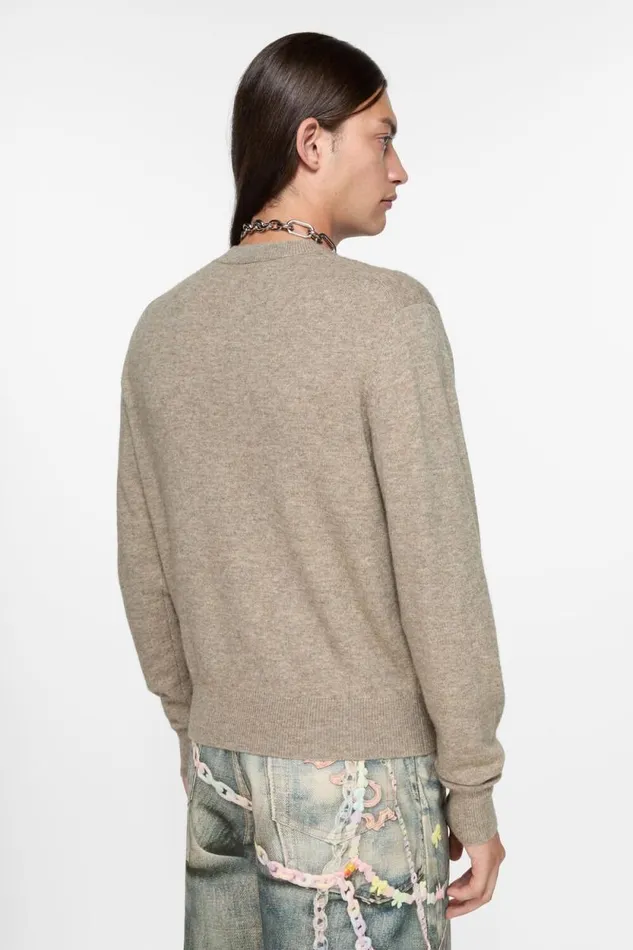 Acne Studios Jumper Yak Wool Greige Melange Man Knitwear
