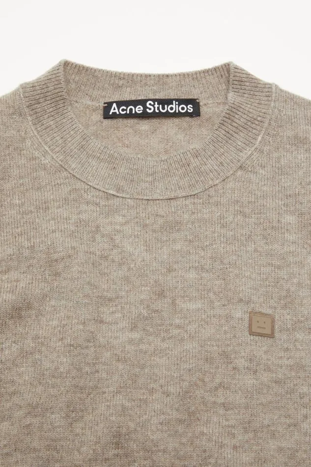Acne Studios Jumper Yak Wool Greige Melange Man Knitwear