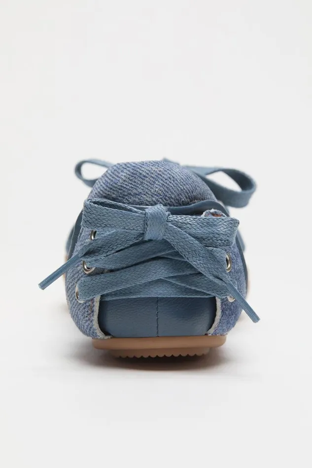 Acne Studios Laceup Leather Shoes Light Blue Woman Shoes