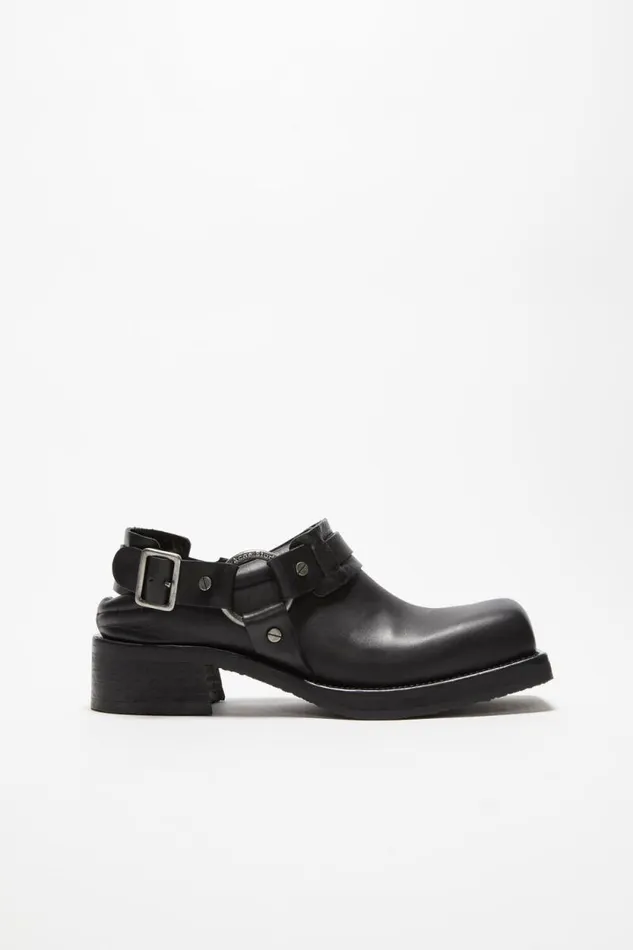 Acne Studios Leather Buckle Mule Black Woman Shoes