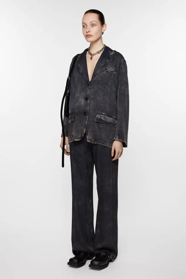 Acne Studios Leather Buckle Mule Black Woman Shoes