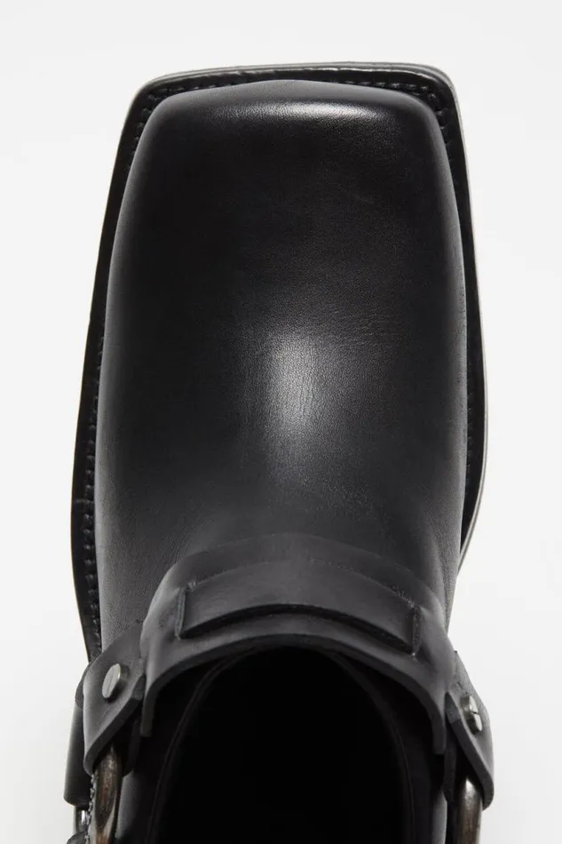 Acne Studios Leather Buckle Mule Black Woman Shoes
