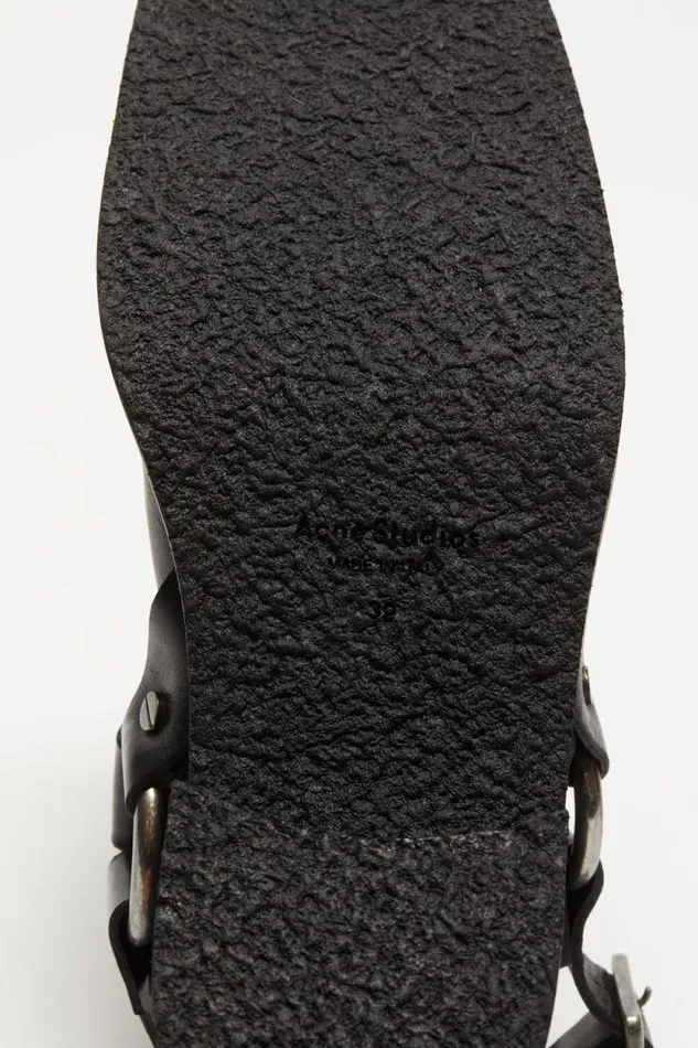 Acne Studios Leather Buckle Mule Black Woman Shoes