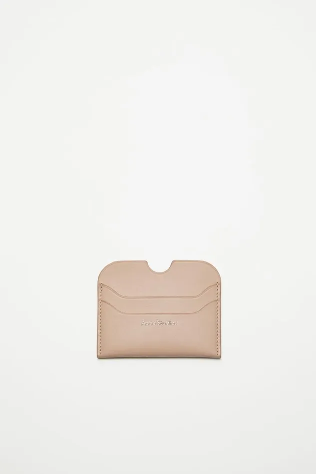 Acne Studios Leather Card Holder Taupe Beige Woman Small Leather Goods