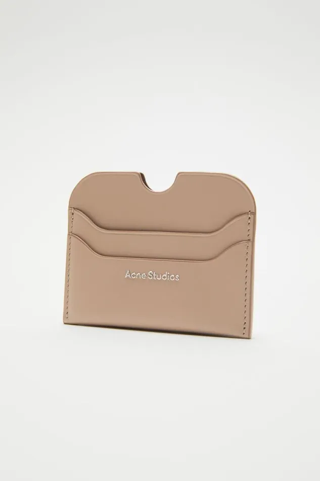 Acne Studios Leather Card Holder Taupe Beige Woman Small Leather Goods