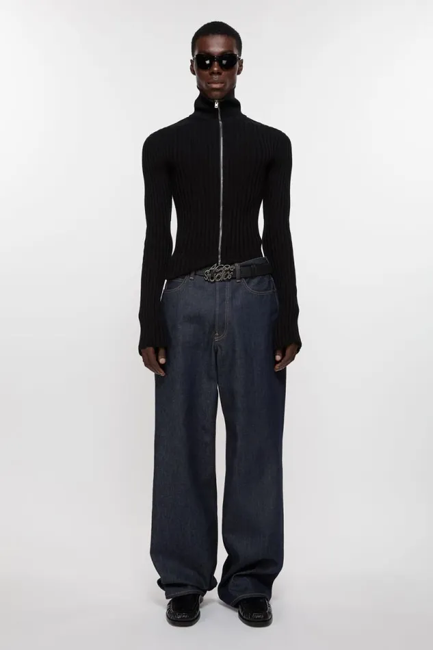 Acne Studios Leather Loafers Black Man Shoes