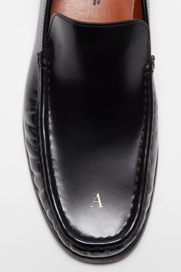 Acne Studios Leather Loafers Black Man Shoes