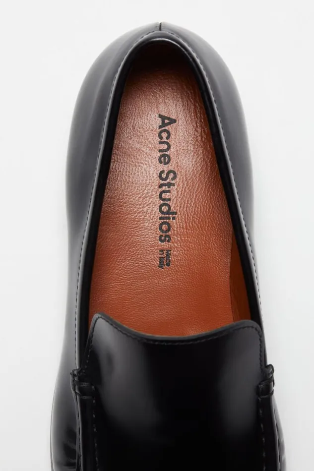 Acne Studios Leather Loafers Black Man Shoes