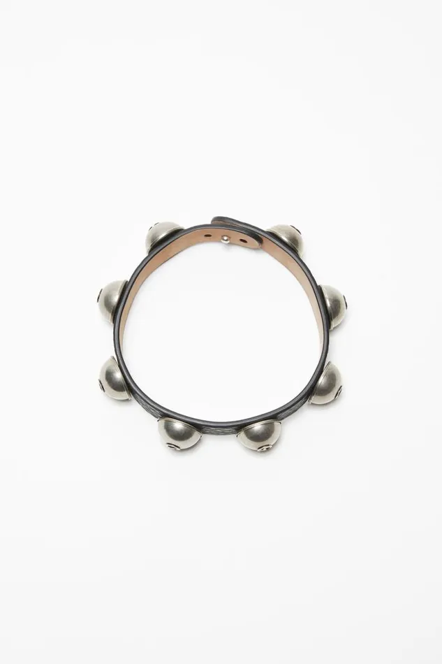 Acne Studios Leather Stud Necklace Black Woman Jewellery