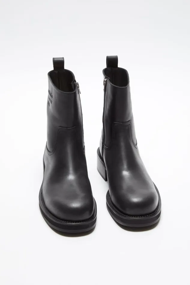 Acne Studios Leather Waxed Boots Black Man Shoes